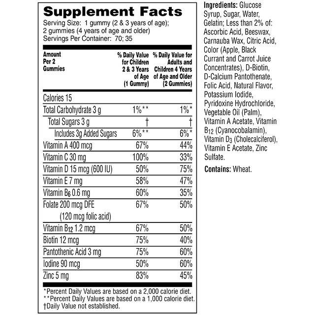 Gomitas multivitamínicas completas para niños Picapiedra, 70