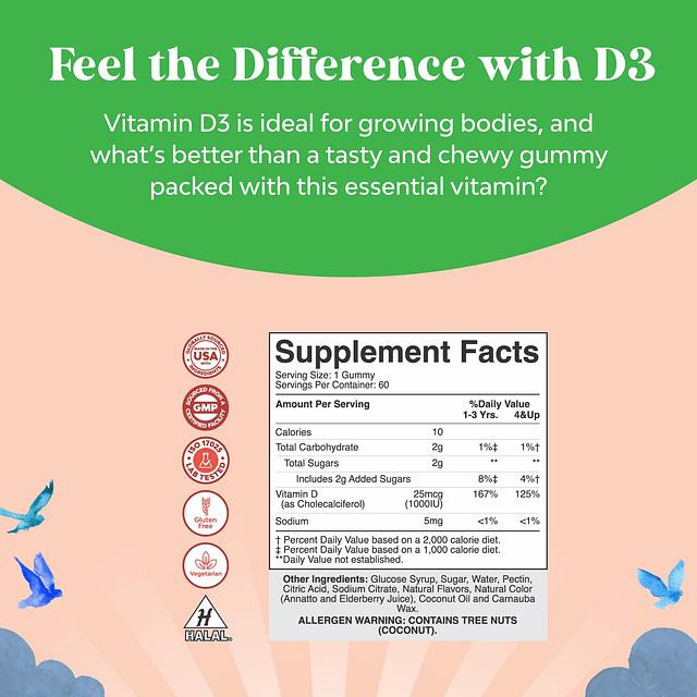 Gomitas masticables de vitamina D para niños – Deliciosa vit