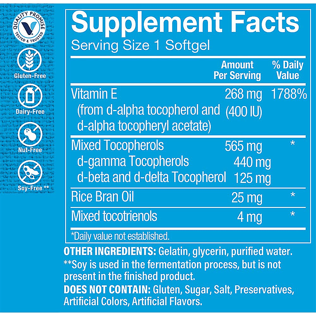 Vitamina E de gama alta Apoya la salud inmune y cardiovascul