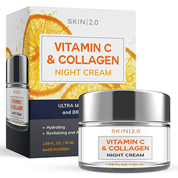 Hidratante facial con vitamina C y colágeno Crema de noche a