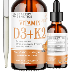 Vitamina líquida D3 K2 más vitamina K2 MK-7 | Gotas líquidas