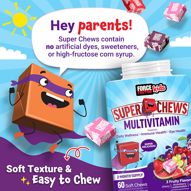 Kids Multivitamin Super Chews, vitaminas para niños para apo