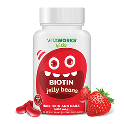 Kids Biotin 5000mcg Jelly Beans Sabroso sabor natural a fres