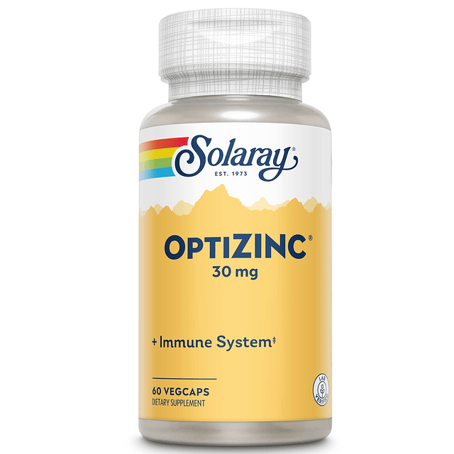 Solaray OptiZinc 30 mg Suplemento de apoyo inmunológico, cáp