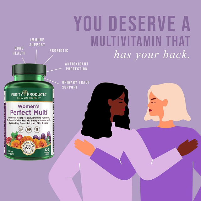 Multivitamínico multiequilibrado perfecto para mujeres Apoya