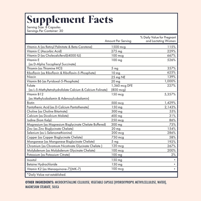 Vitaminas Prenatales Limón | colina, folato y vitamina D par