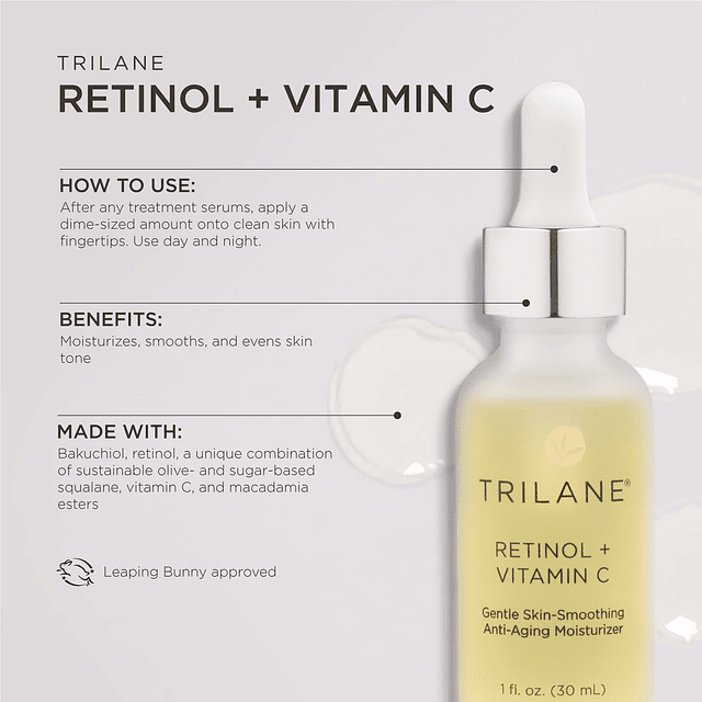 Trilane Retinol + Vitamina C con escualano, reduce visibleme