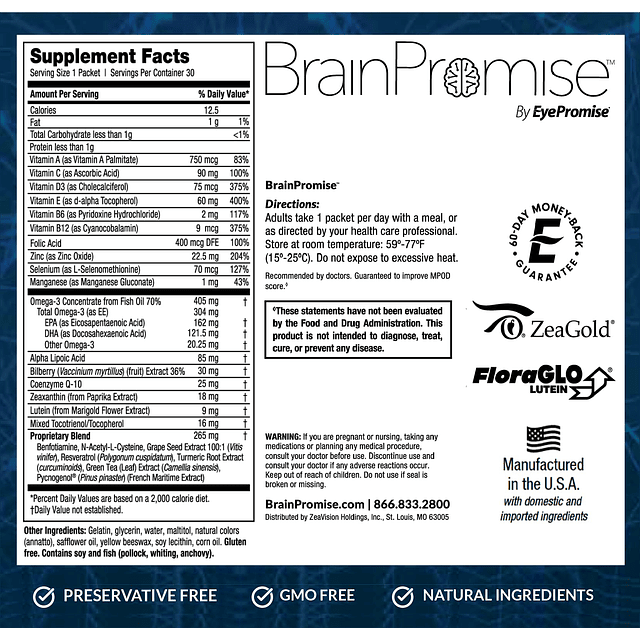 El suplemento cerebral BrainPromise mejora la memoria y la c