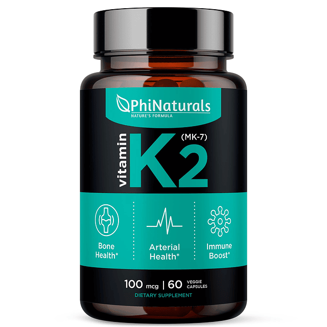 Vitamina K2 MK7 100 mcg Vegano [60 unidades] VIT k-2 MK-7 10