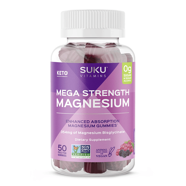 Vitaminas SUKU Magnesio mega fuerte 177 mg de gomitas de bis