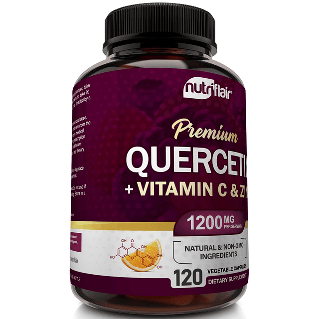 Quercetina 1200 mg con vitamina C y zinc, 120 cápsulas Suple