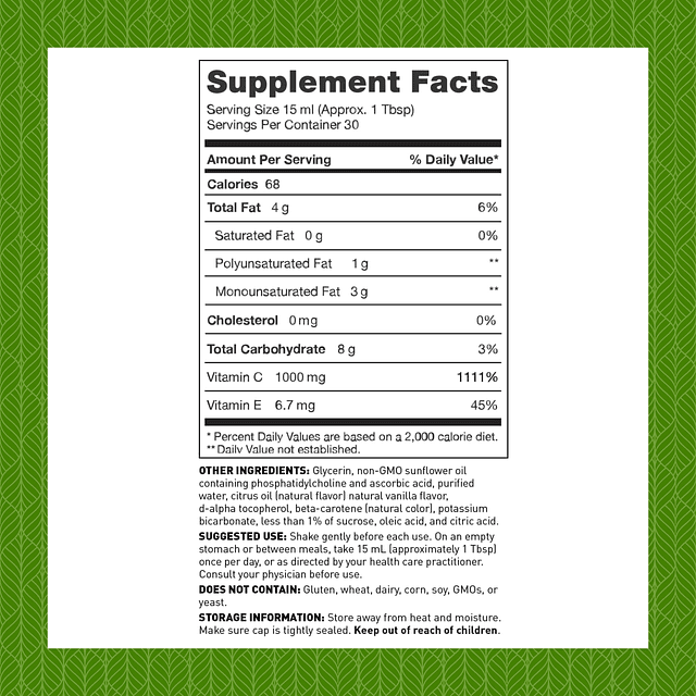 Líquido liposomal de vitamina C 1000 mg Dr. Amy Myers, sumin