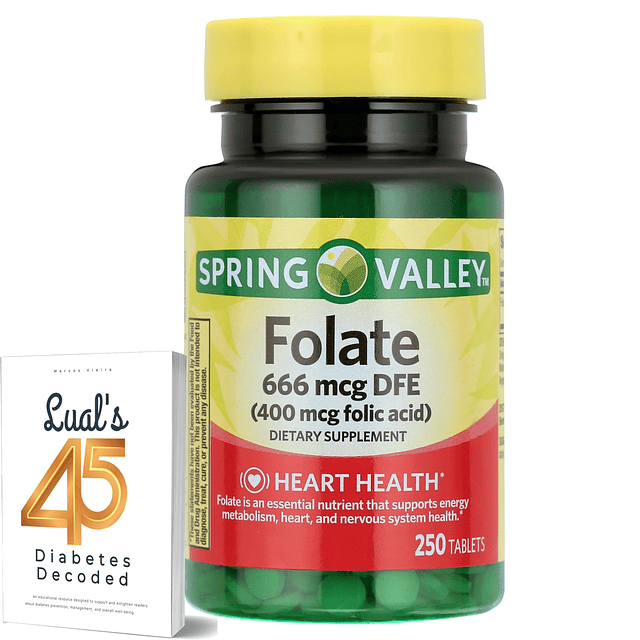 Paquete Spring Valley Folate 666 mcg DFE (400 mg de ácido fó