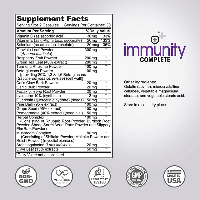 Immunity Complete Fórmula potenciadora del sistema inmunológ