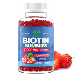 Gomitas de biotina de 10 000 mcg para mujeres y hombres (100