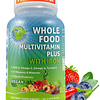 Multivitamina vegana de alimentos integrales con hierro, mul