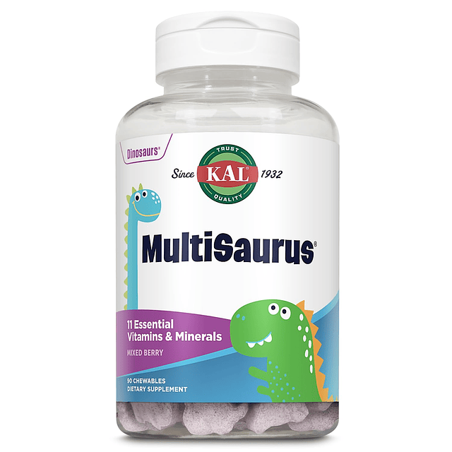 MultiSaurus Kids Multivitaminas masticables, 11 vitaminas y