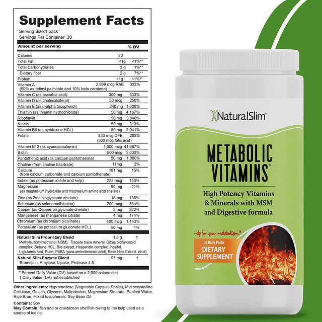 Vitaminas metabólicas Combinación de multivitaminas de alta