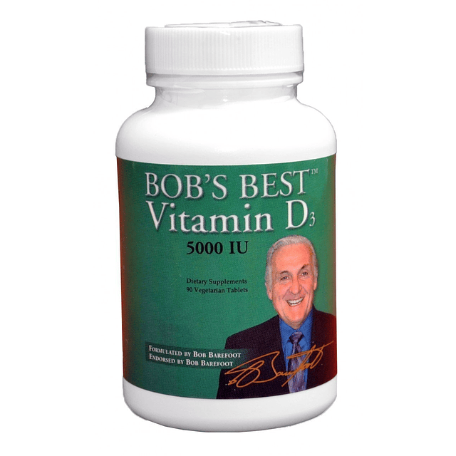 Bob Barefoots Best Vitamina D3 5000 UI 90 Tabletas vegetaria