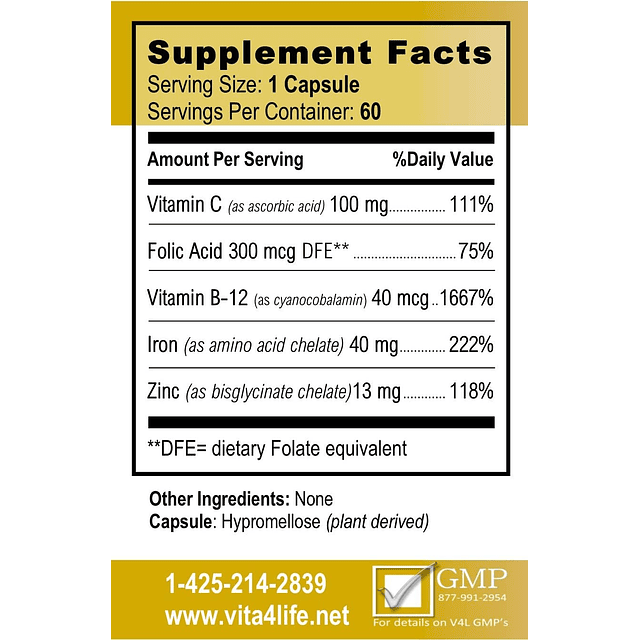 Iron Support 'Plus' Vitamina B-12 Suplemento bariátrico para