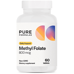 Metilfolato 800 mcg, folato activo B-9 para salud cardiovasc