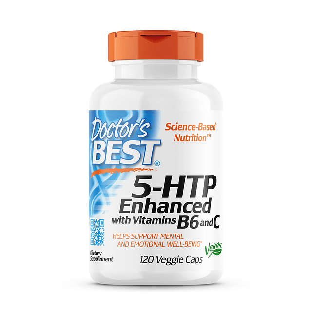 Doctor's Best 5-HTP mejorado con vitaminas B6 y C, sin OGM,