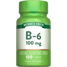 Vitamina B6 | 100 mg | 100 tabletas | Suplemento vegetariano