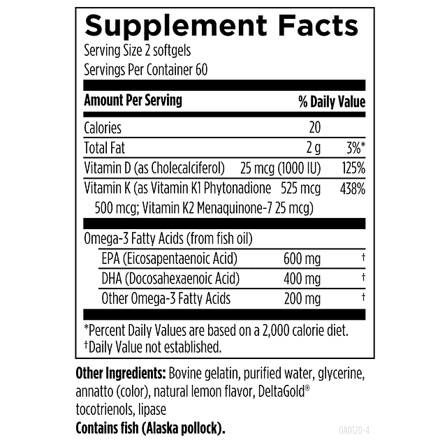 OmegAvail Ultra TG Aceite de pescado 1200 mg 1000 UI Vitamin