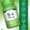 Vitamina B6 | 100 mg | 100 tabletas | Suplemento vegetariano