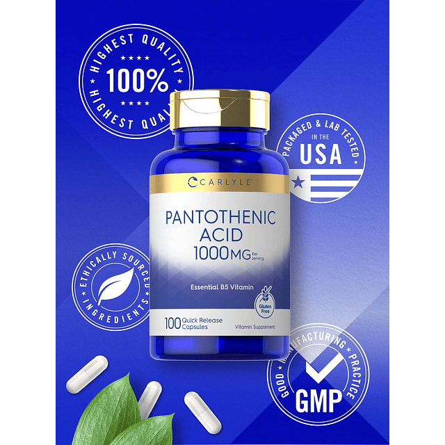 Ácido pantoténico | 1000 mg | 100 Cápsulas | Vitamina B5 ese