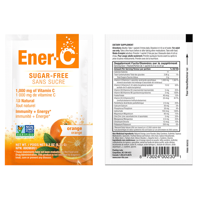 Bebida multivitamínica de naranja energética sin azúcar, mez