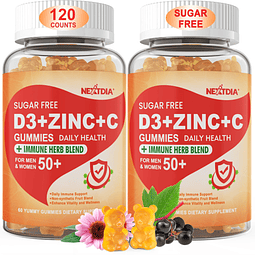 Gomitas de vitamina C + D3 + zinc sin azúcar para adultos ma