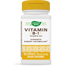 Vitamina B-1 100 mg de tiamina por porción Tiamina HCl Apoya