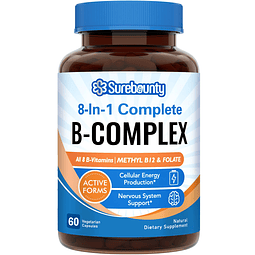 Complejo B completo 8 en 1, las 8 vitaminas B, B12, B1, B2,