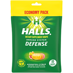 HALLS Defense Gotas cítricas variadas de vitamina C, paquete