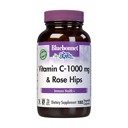 Vitamina C 1000 mg más cápsulas vegetales de rosa mosqueta,