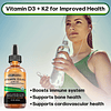 Absorción máxima, gotas líquidas de vitamina D3 + K2 (MK-7)