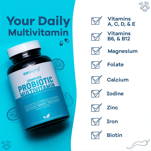 Suplemento multivitamínico probiótico Multivitaminas diarias