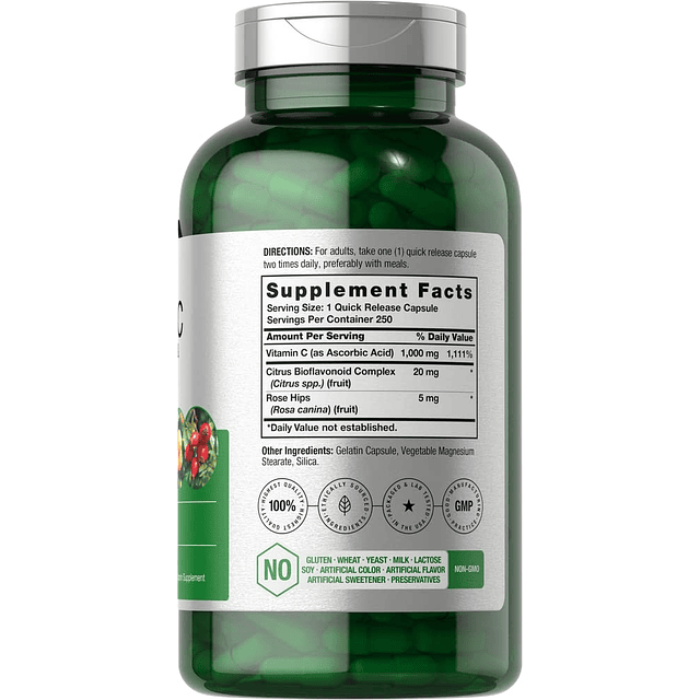 Horbaach Vitamina C 1000 mg | 250 Cápsulas | con Bioflavonoi