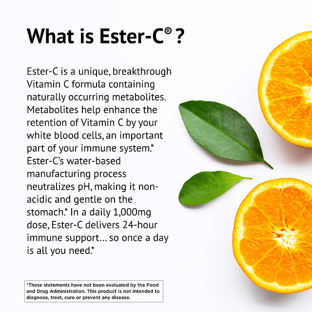 Ester-C® 500 mg con Bioflavonoides Cítricos Veg. Cápsulas 24