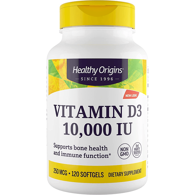 Vitamina D3 (Lanolina) 10,000 UI Softgel Suplemento de salud