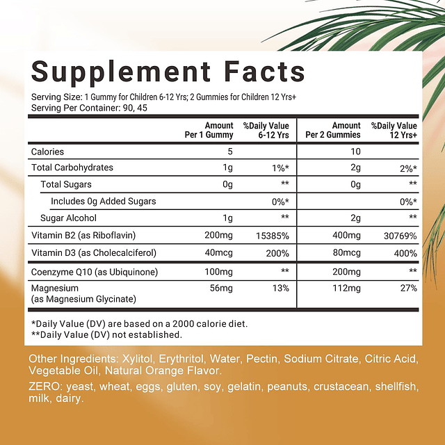 Gomitas de vitamina B2 Suplemento de riboflavina de 400 mg p