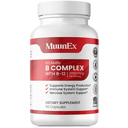 B-Complex, vitamina B1 B2 B3 B6 B12, nueva fórmula para máxi