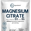 Citrato de magnesio 400 mg con vitamina D3 1000 UI y B6, 240