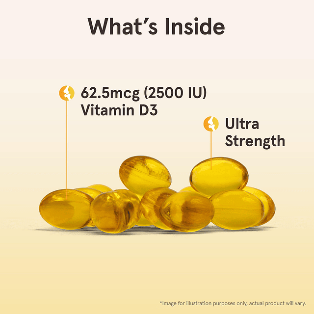 Vitamina D3 62,5 mcg (2500 UI) 100 porciones (cápsulas bland