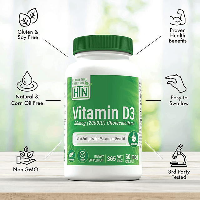 Vitamina D3 2000 UI 50 mcg Colecalciferol | Mini cápsulas bl