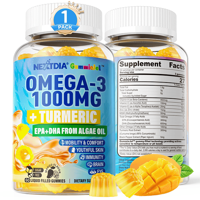 Gomitas veganas Omega-3 1000 mg + cúrcuma Alternativa de ace