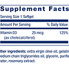 Vitamina D3 25 mcg (1000 UI) Apoya la salud ósea e inmune Si