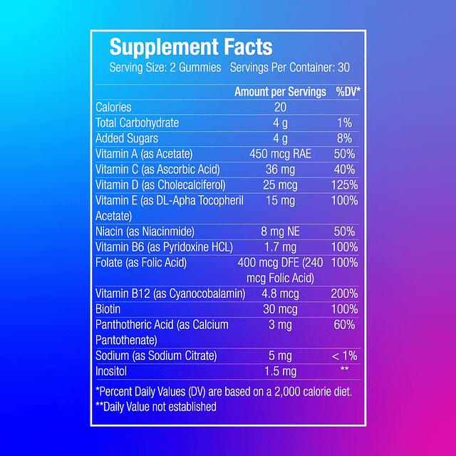 Multivitamínico para mujeres 60 gomitas multivitamínicas Vit