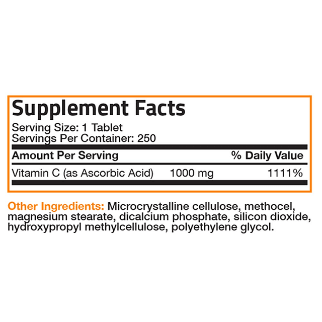 Vitamina C 1000 mg Ácido ascórbico premium sin OGM de libera